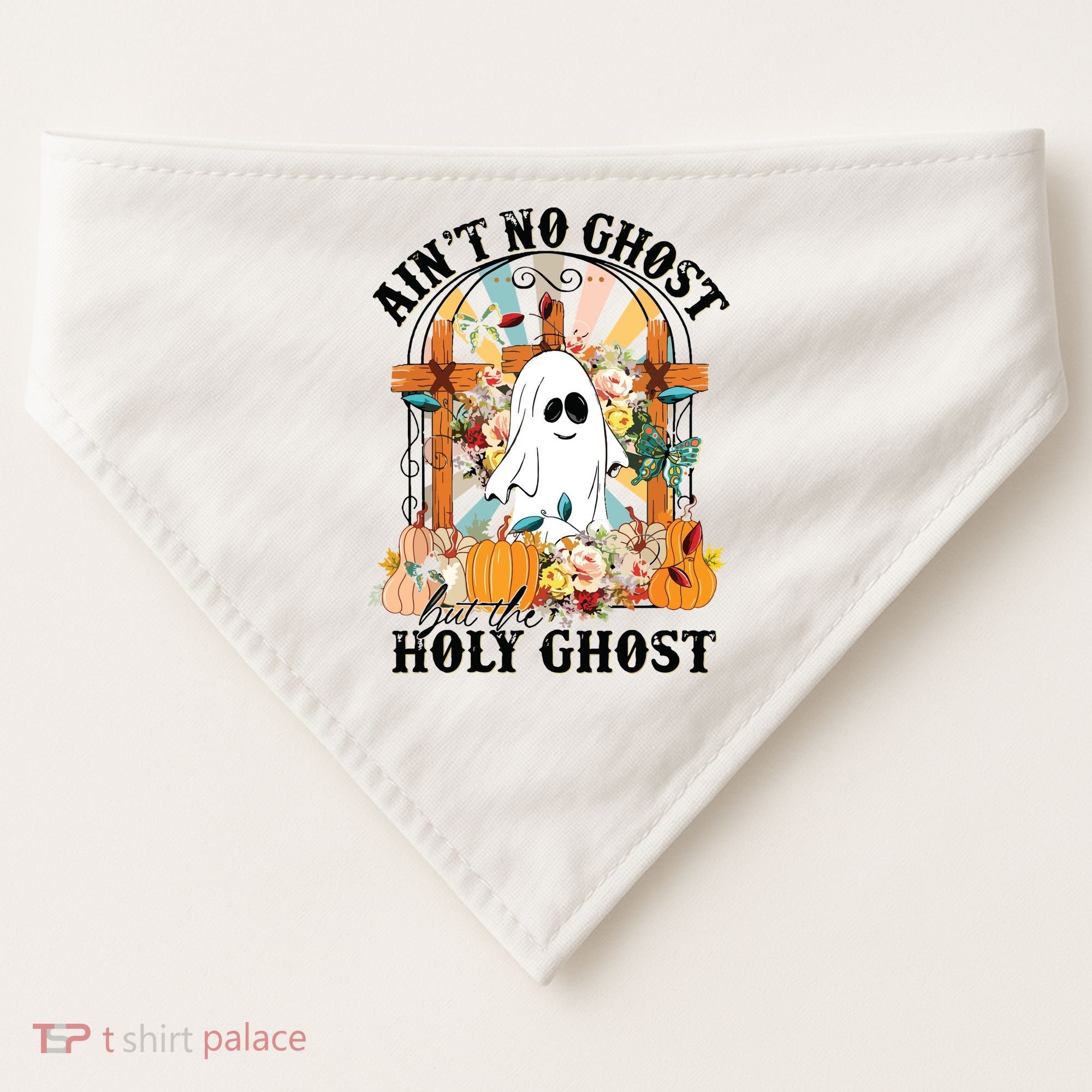 Aint No Ghost But The Holy Ghost Ghost Christian Halloween USA-Made Doggie Bandana
