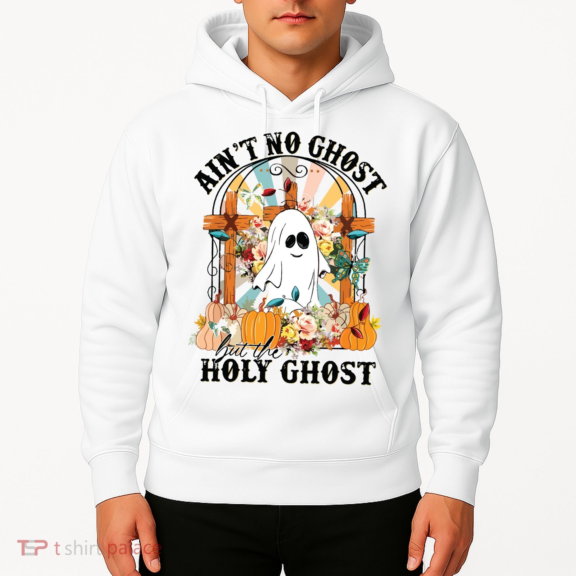 Aint No Ghost But The Holy Ghost Ghost Christian Halloween Hoodie
