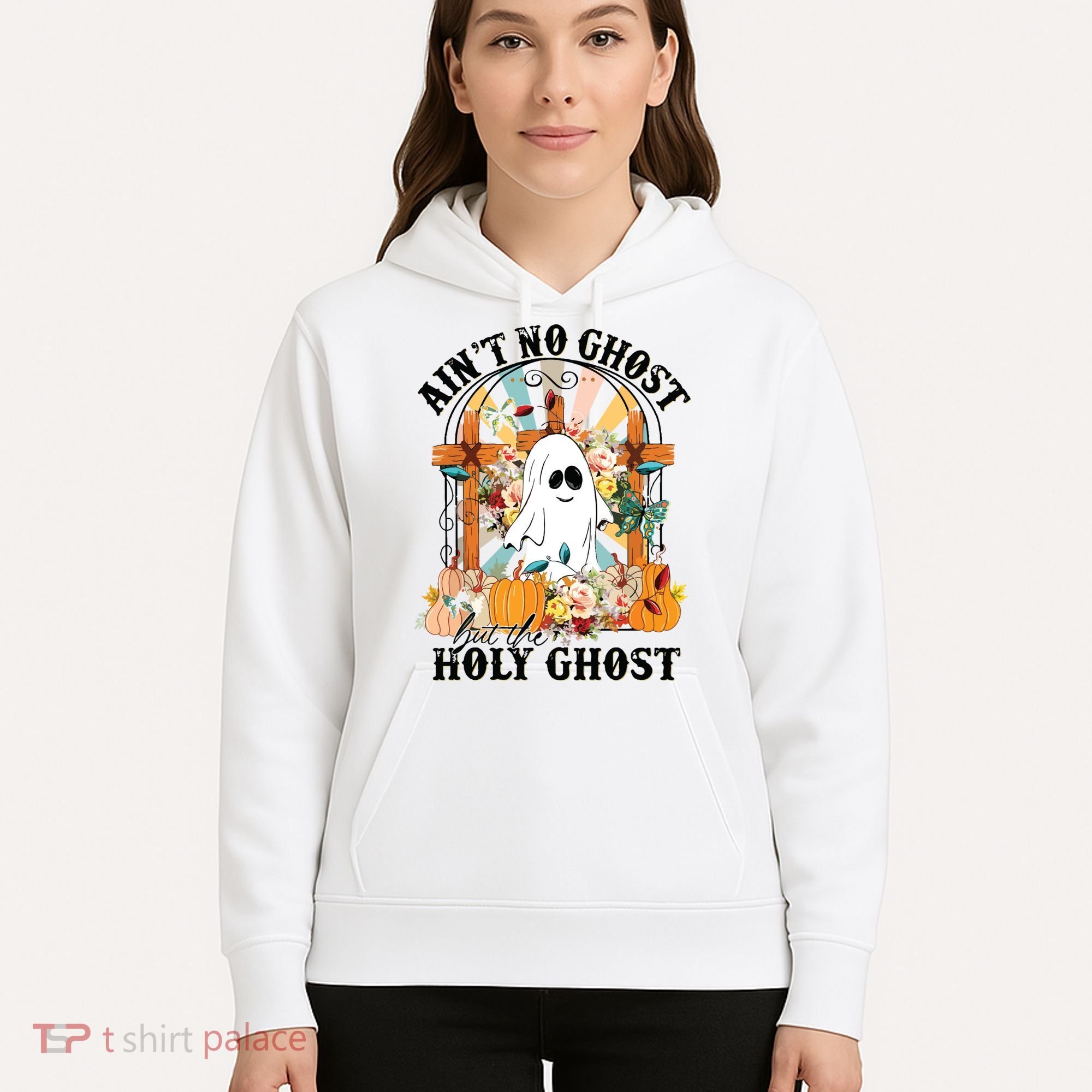 Aint No Ghost But The Holy Ghost Ghost Christian Halloween Hoodie