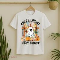 Aint No Ghost But The Holy Ghost Ghost Christian Halloween T-Shirt thumb 2