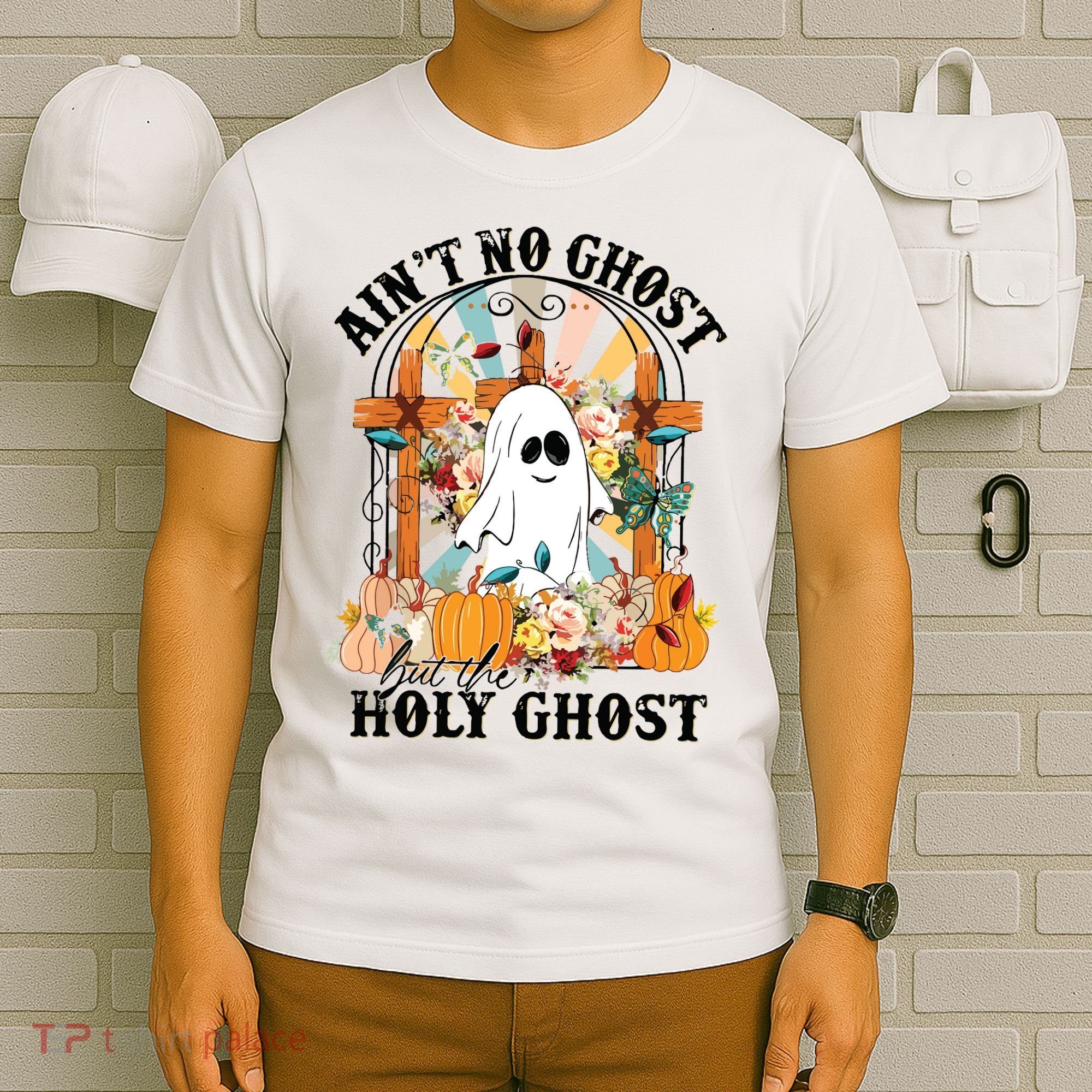 Aint No Ghost But The Holy Ghost Ghost Christian Halloween T-Shirt