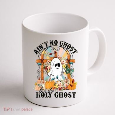 Aint No Ghost But The Holy Ghost Ghost Christian Halloween Coffee Mug back