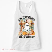 Aint No Ghost But The Holy Ghost Ghost Christian Halloween Women's Tank Top thumb 0