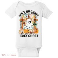 Aint No Ghost But The Holy Ghost Ghost Christian Halloween Baby Bodysuit thumb 0