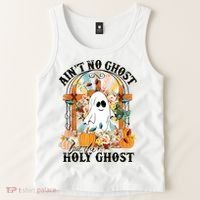 Aint No Ghost But The Holy Ghost Ghost Christian Halloween Tank Top thumb 2