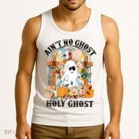 Aint No Ghost But The Holy Ghost Ghost Christian Halloween Tank Top thumb 3