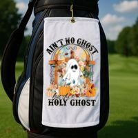 Aint No Ghost But The Holy Ghost Ghost Christian Halloween Golf Towel thumb 2
