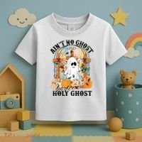 Aint No Ghost But The Holy Ghost Ghost Christian Halloween Toddler T-Shirt thumb 3
