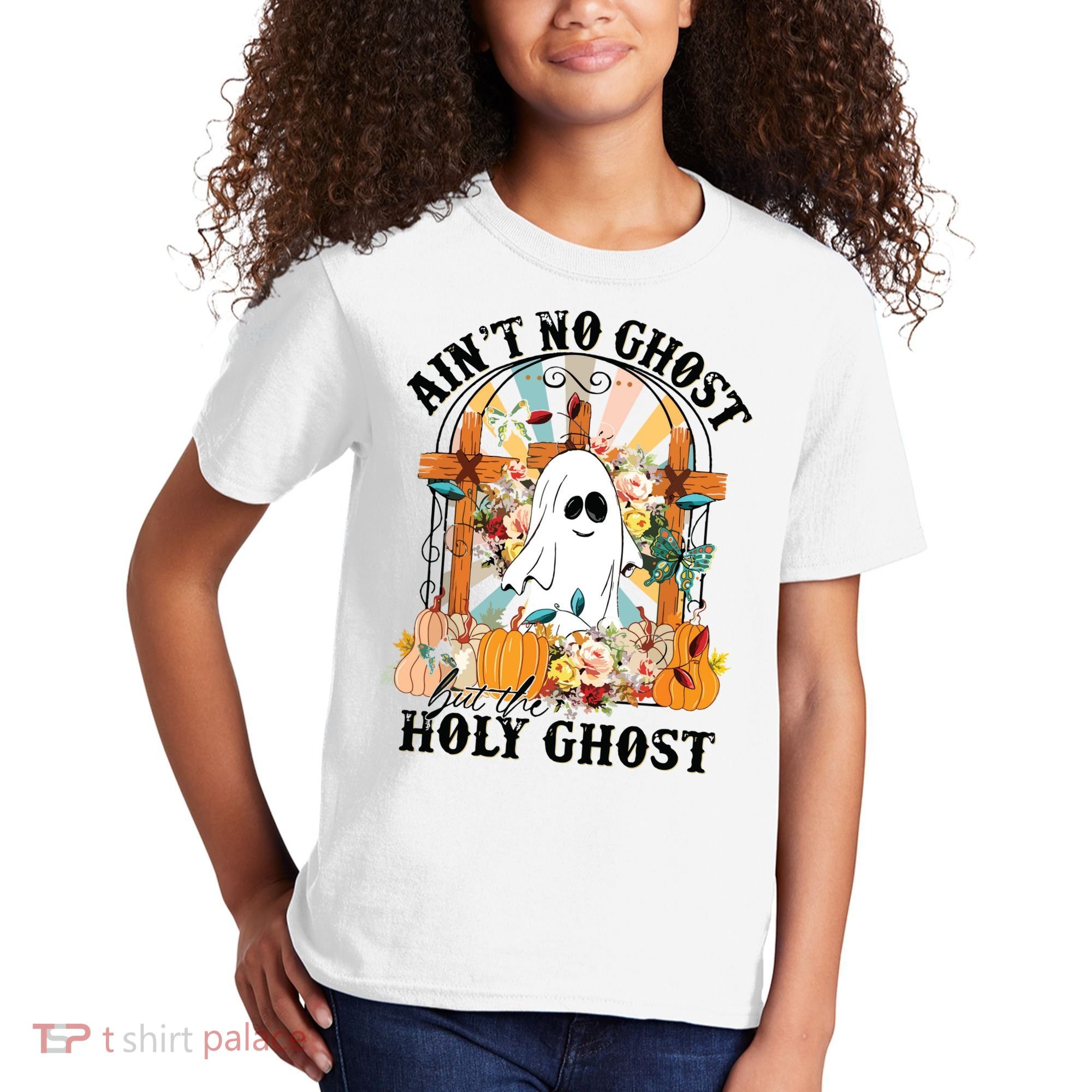 Aint No Ghost But The Holy Ghost Ghost Christian Halloween Kids T-Shirt
