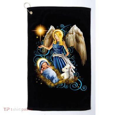 Angel With Baby Jesus Golf Towel