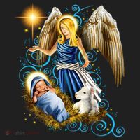 Angel With Baby Jesus Golf Towel thumb 3