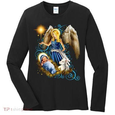 Angel With Baby Jesus Women's Long Sleeve Shirt