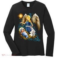 Angel With Baby Jesus Women's Long Sleeve Shirt thumb 0