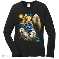 Angel With Baby Jesus Women's Long Sleeve Shirt thumb 0
