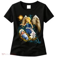 Angel With Baby Jesus Women's T-Shirt thumb 0
