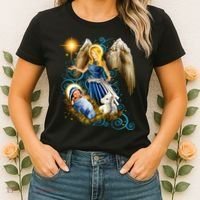 Angel With Baby Jesus Women's T-Shirt thumb 2