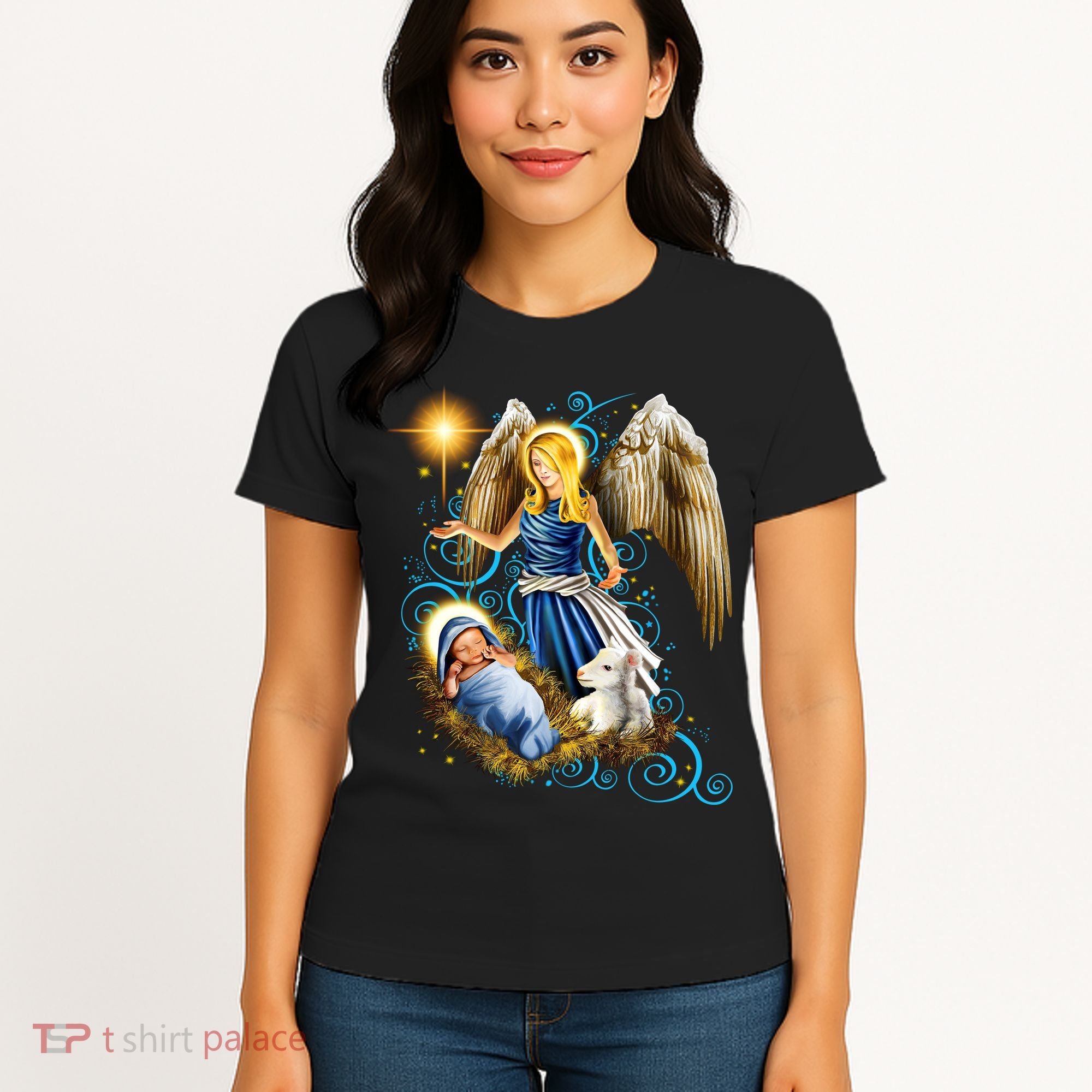 Angel With Baby Jesus Women's T-Shirt