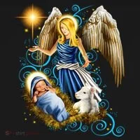 Angel With Baby Jesus Kids Sweatshirt thumb 2