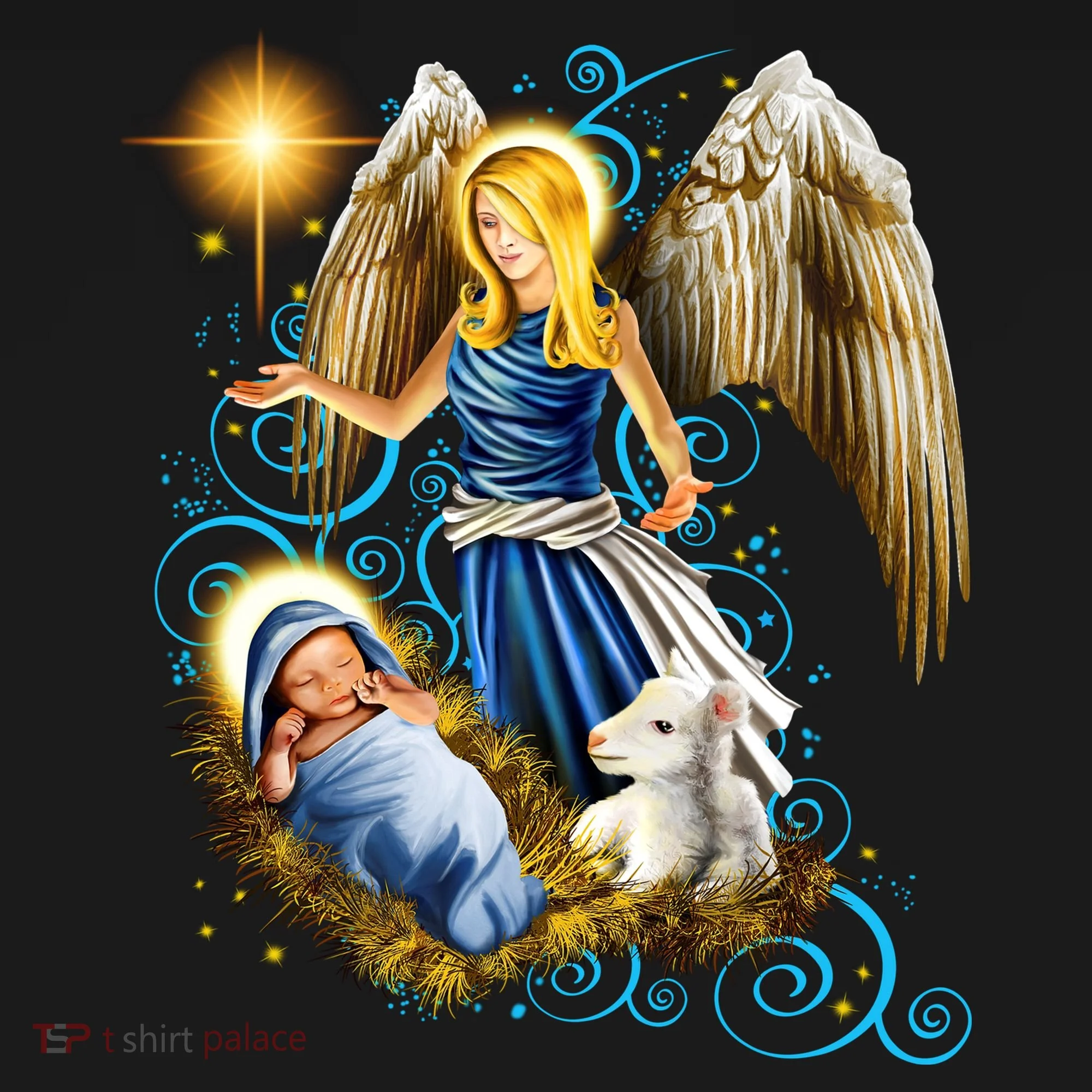 Angel With Baby Jesus Kids Sweatshirt