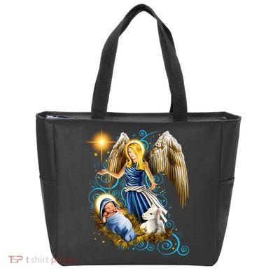 Angel With Baby Jesus Tote Bag