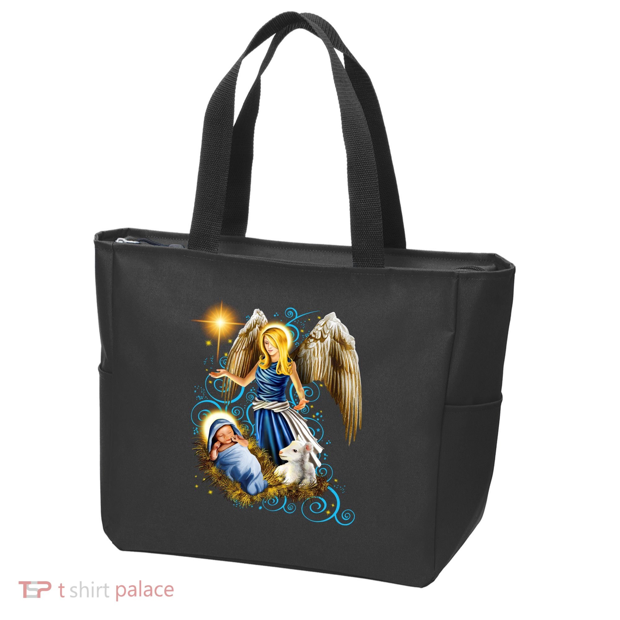 Angel With Baby Jesus Tote Bag
