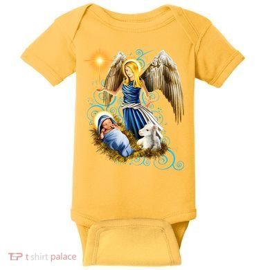 Angel With Baby Jesus Baby Bodysuit