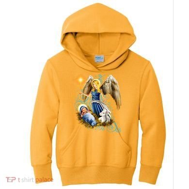 Angel With Baby Jesus Kids Hoodie