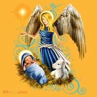 Angel With Baby Jesus Kids Long Sleeve Shirt thumb 2