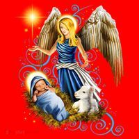Angel With Baby Jesus Santa Hat thumb 1