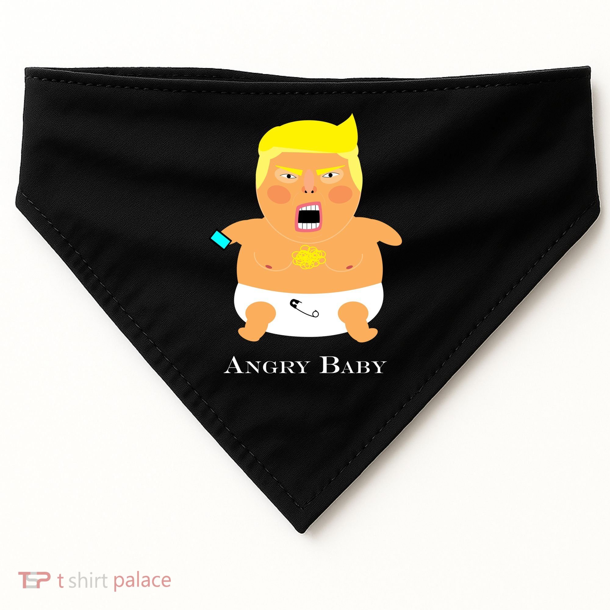 Angry Baby Trump USA-Made Doggie Bandana
