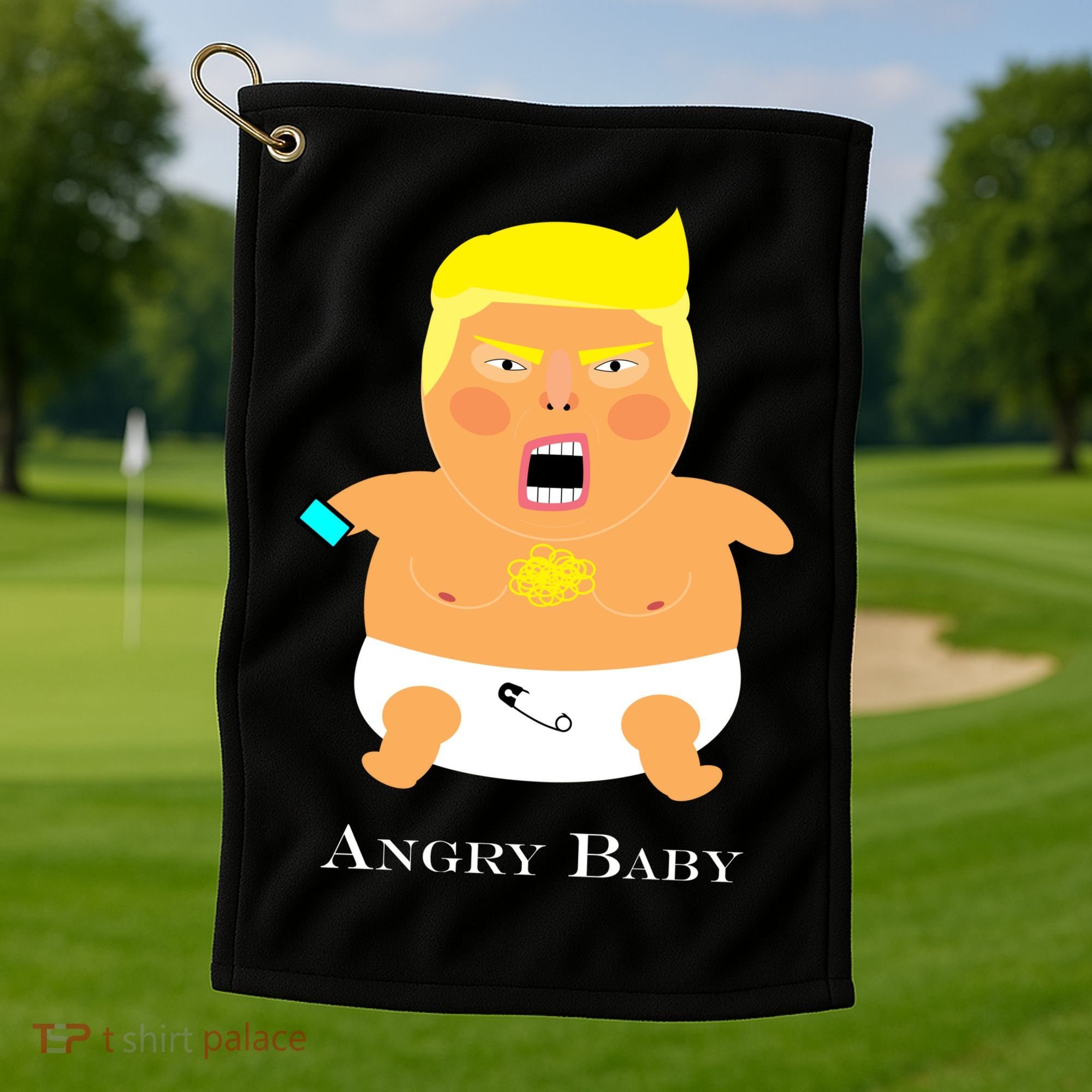 Angry Baby Trump Golf Towel