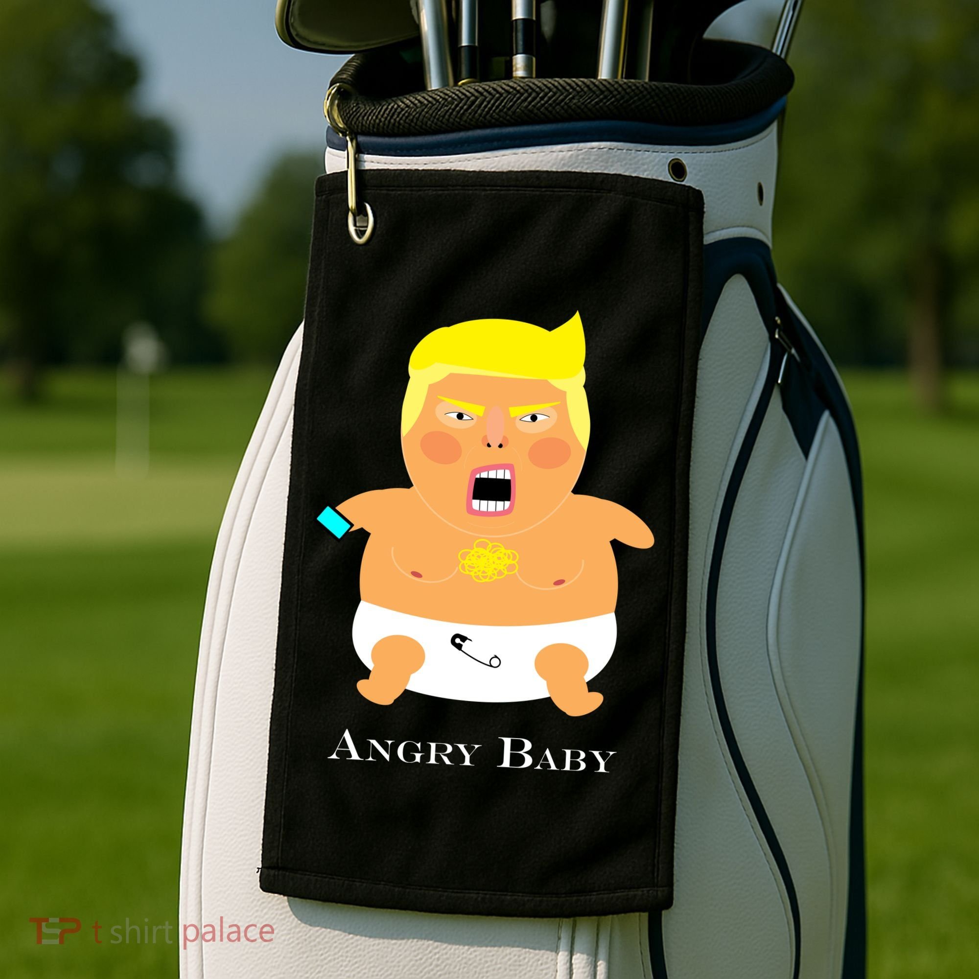 Angry Baby Trump Golf Towel