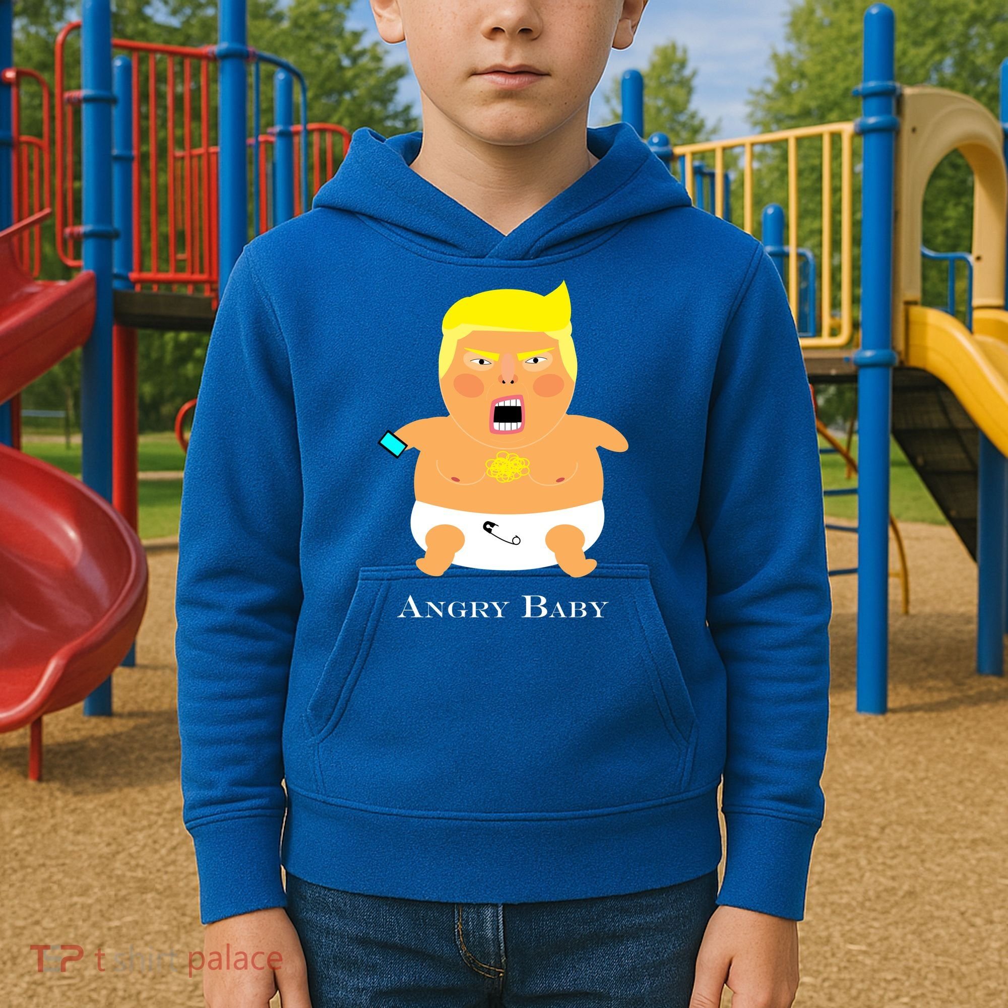 Angry Baby Trump Kids Hoodie