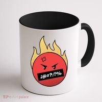 Angry Flaming Emoji Coffee Mug thumb 1