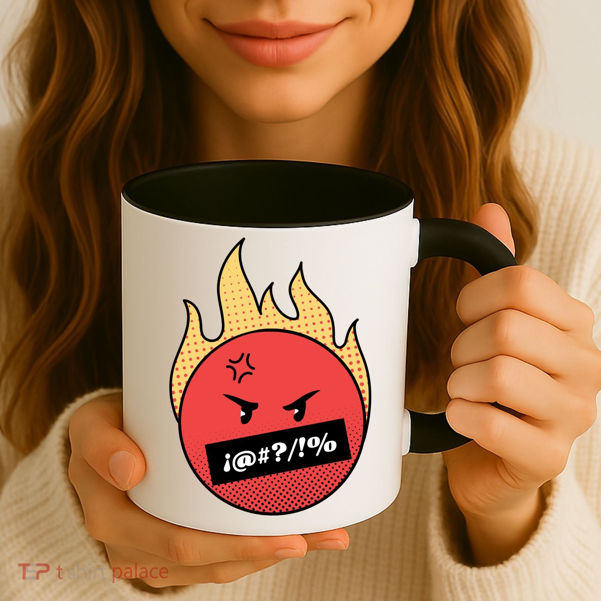 Angry Flaming Emoji Coffee Mug