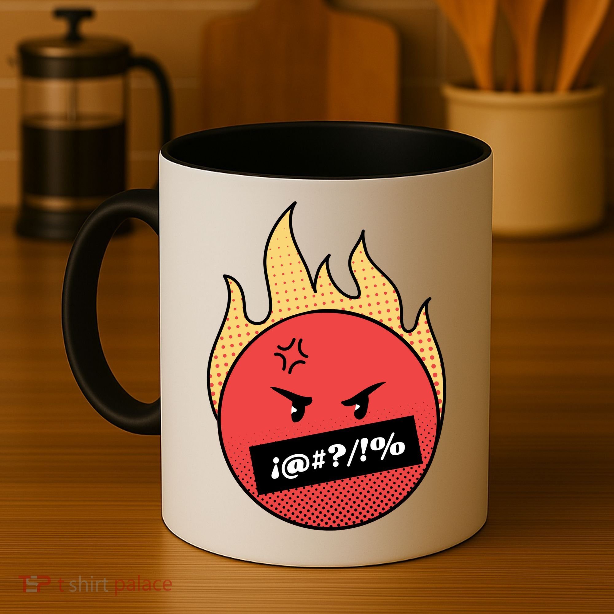 Angry Flaming Emoji Coffee Mug