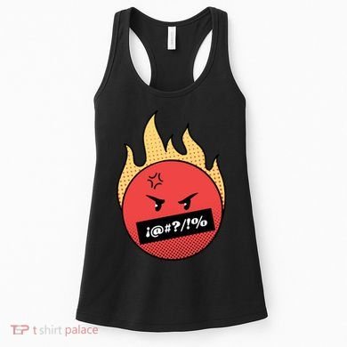 Angry Flaming Emoji Women's Tank Top