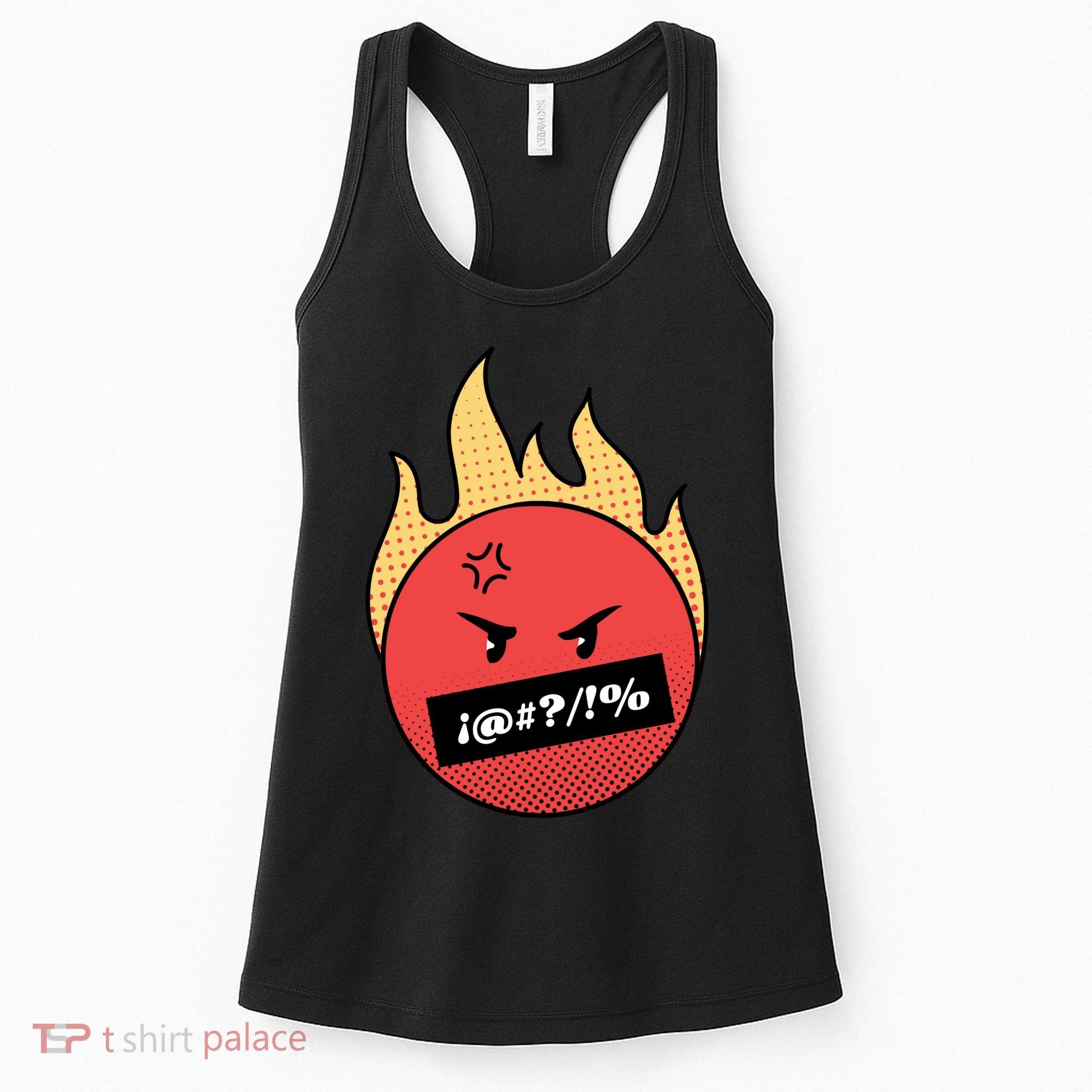Angry Flaming Emoji Women's Tank Top
