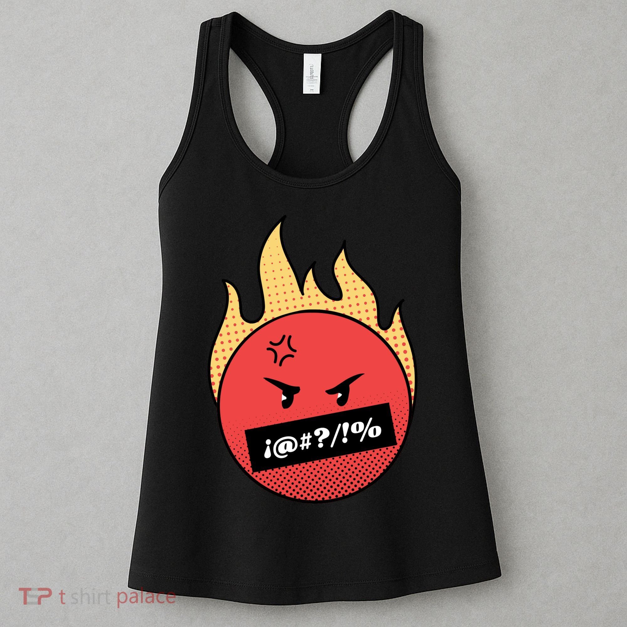Angry Flaming Emoji Women's Tank Top