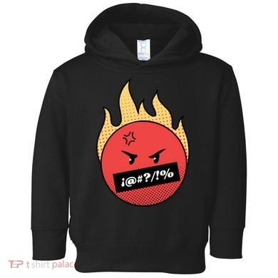 Angry Flaming Emoji Toddler Hoodie