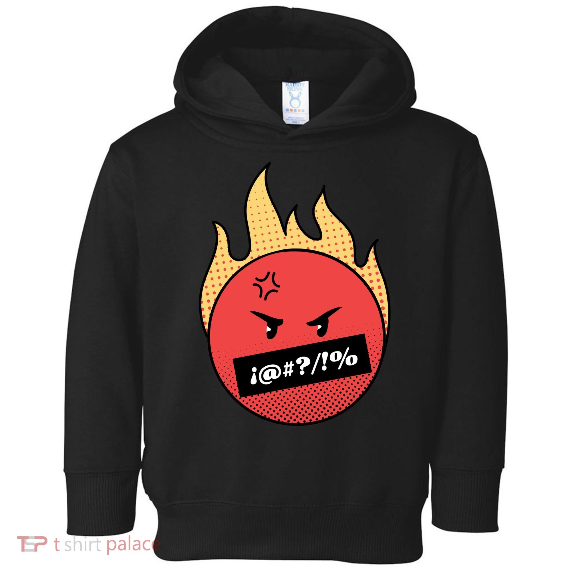 Angry Flaming Emoji Toddler Hoodie