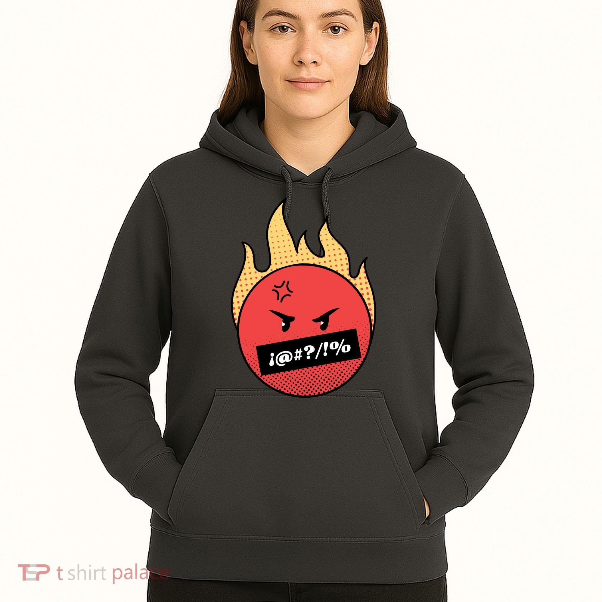 Angry Flaming Emoji Hoodie