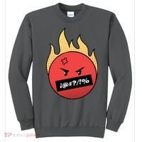Angry Flaming Emoji Sweatshirt thumb 0