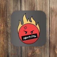 Angry Flaming Emoji Coaster thumb 0