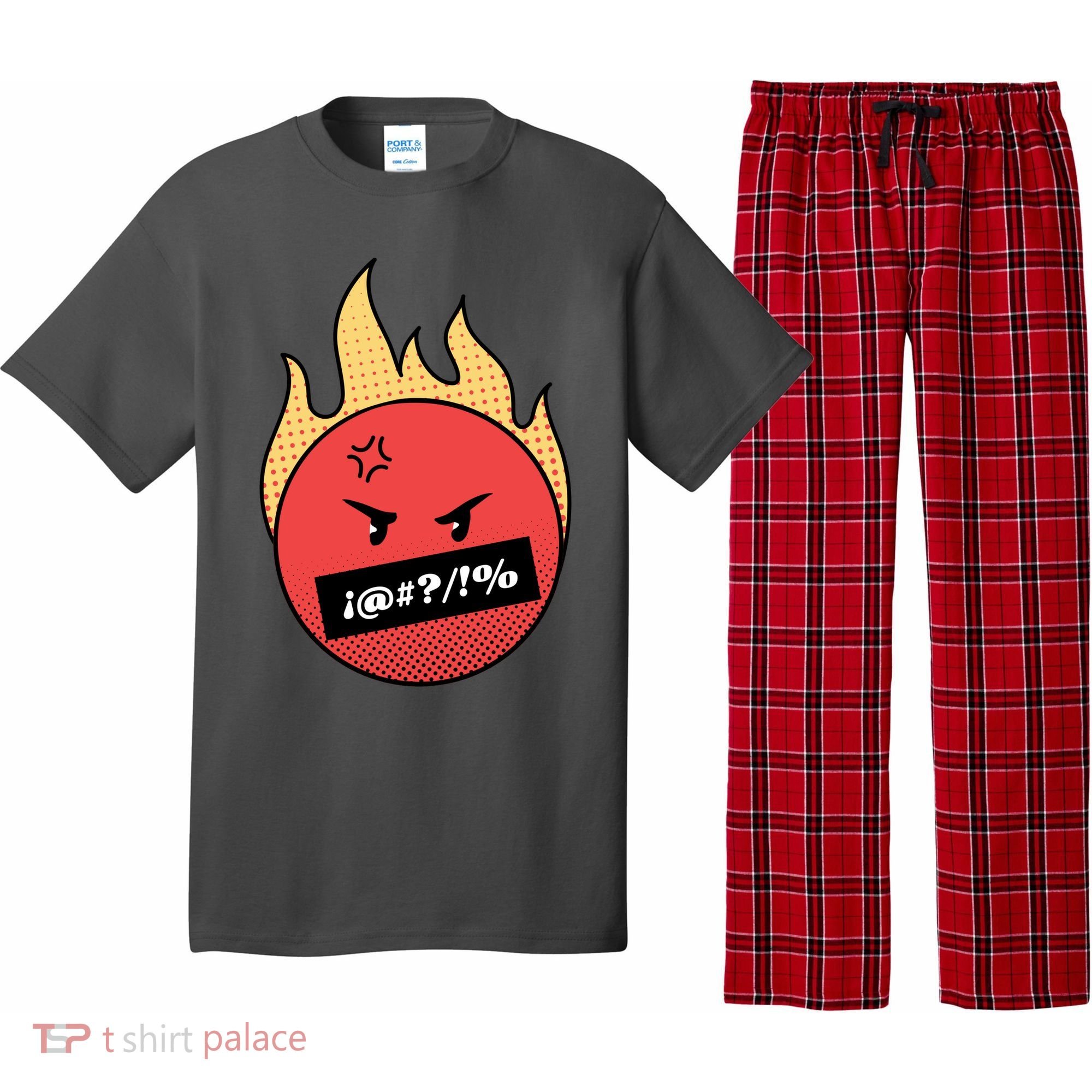 Angry Flaming Emoji Pajama Set