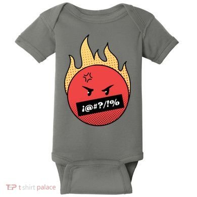 Angry Flaming Emoji Baby Bodysuit