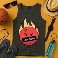 Angry Flaming Emoji Tank Top thumb 4
