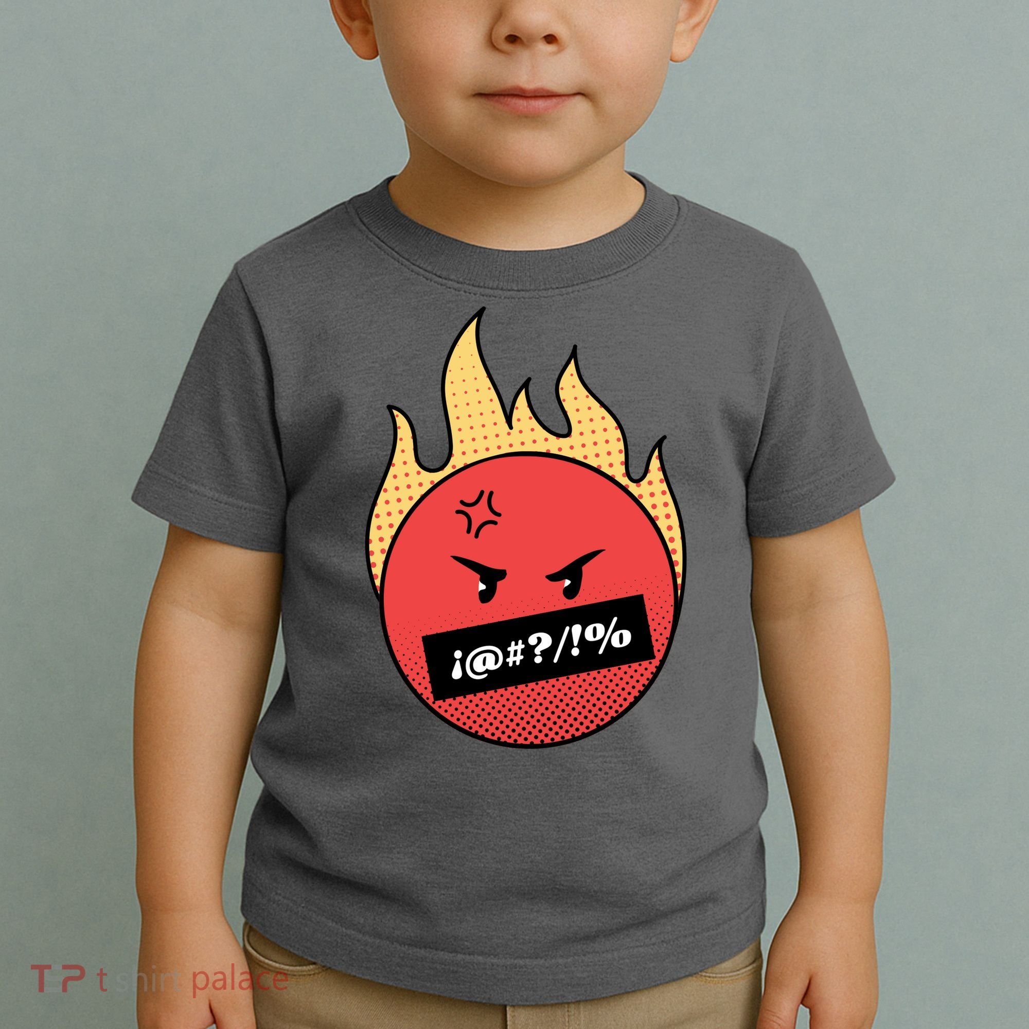 Angry Flaming Emoji Toddler T-Shirt