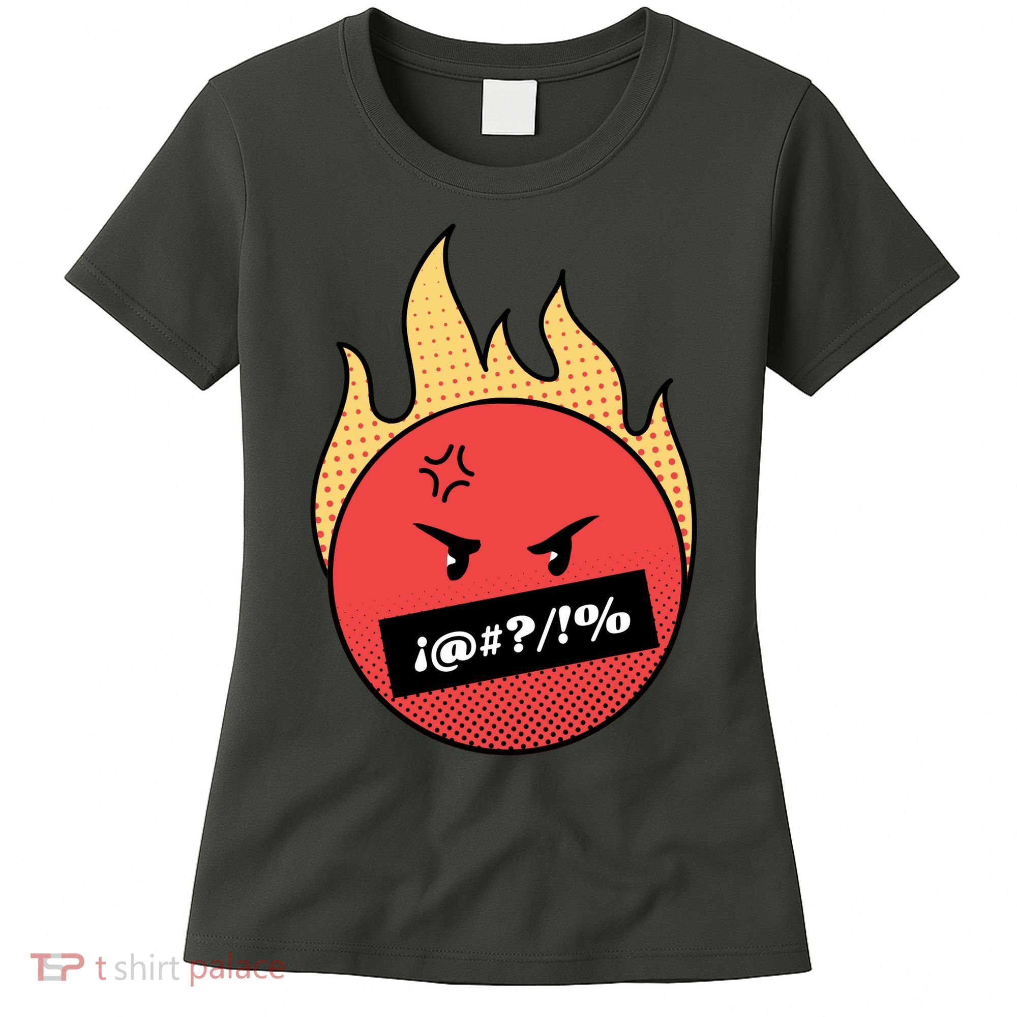 Angry Flaming Emoji Women's T-Shirt