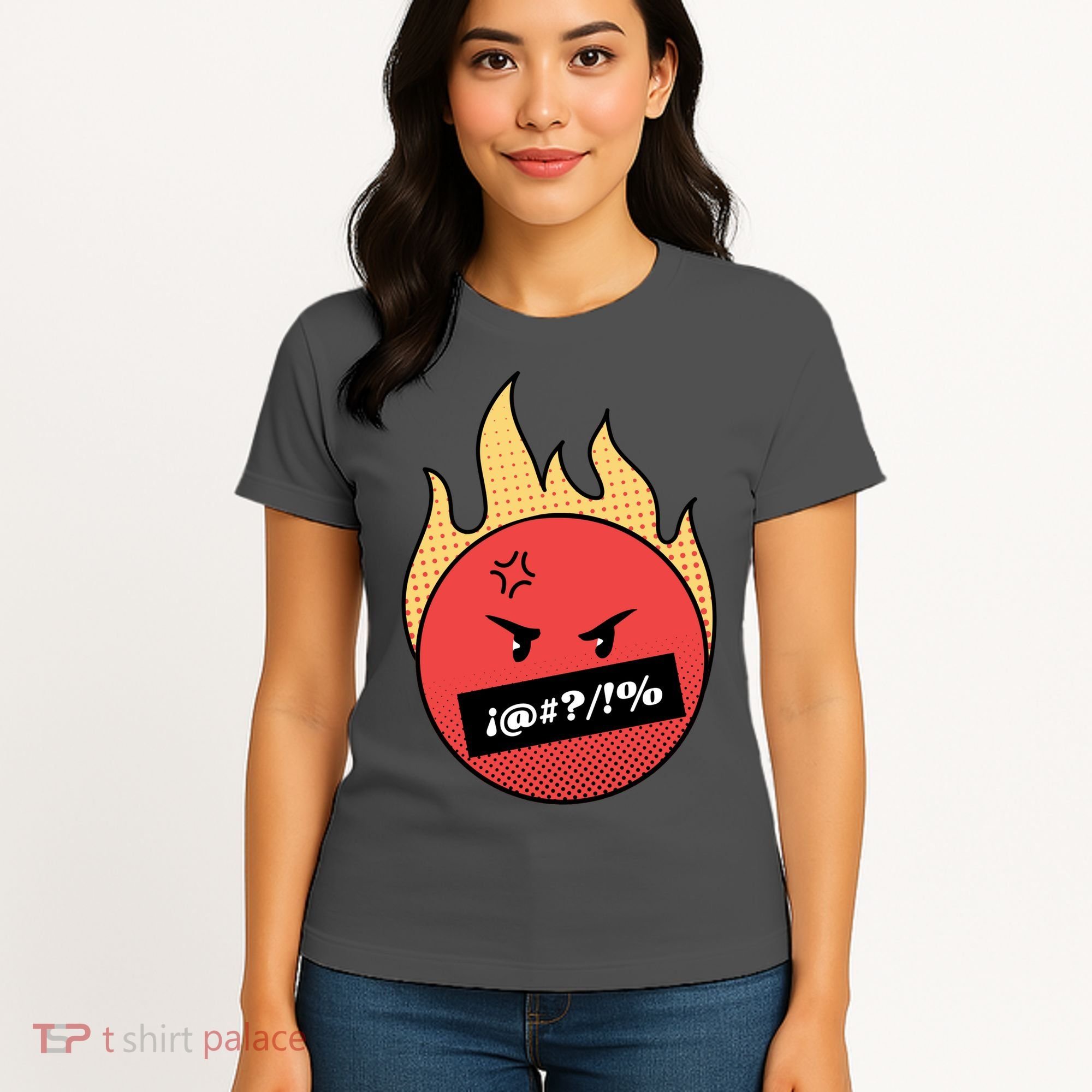 Angry Flaming Emoji Women's T-Shirt